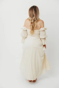 Outlet Worth Collective Corrine Tiered Sleeve Maxi Dress with Pockets in Butter Yellow - Bump