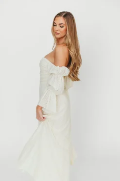Outlet Worth Collective Corrine Tiered Sleeve Maxi Dress with Pockets in Butter Yellow - Bump
