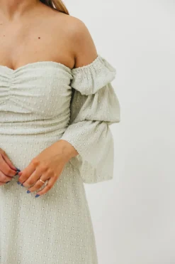 Fashion Worth Collective Corrine Tiered Sleeve Maxi Dress with Pockets in Mint - Bump Friendly