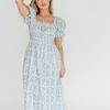 Outlet Worth Collective 100% Cotton Savanna Steppe Dress in Blue- Bump Friendly & Inclusive Si