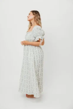 Outlet Worth Collective 100% Cotton Savanna Steppe Dress in Blue- Bump Friendly & Inclusive Si