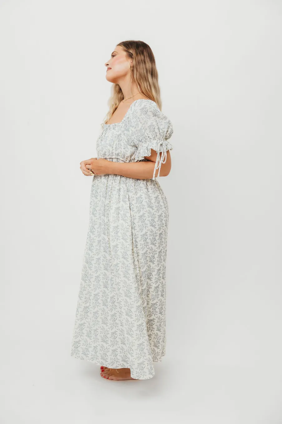Outlet Worth Collective 100% Cotton Savanna Steppe Dress in Blue- Bump Friendly & Inclusive Si