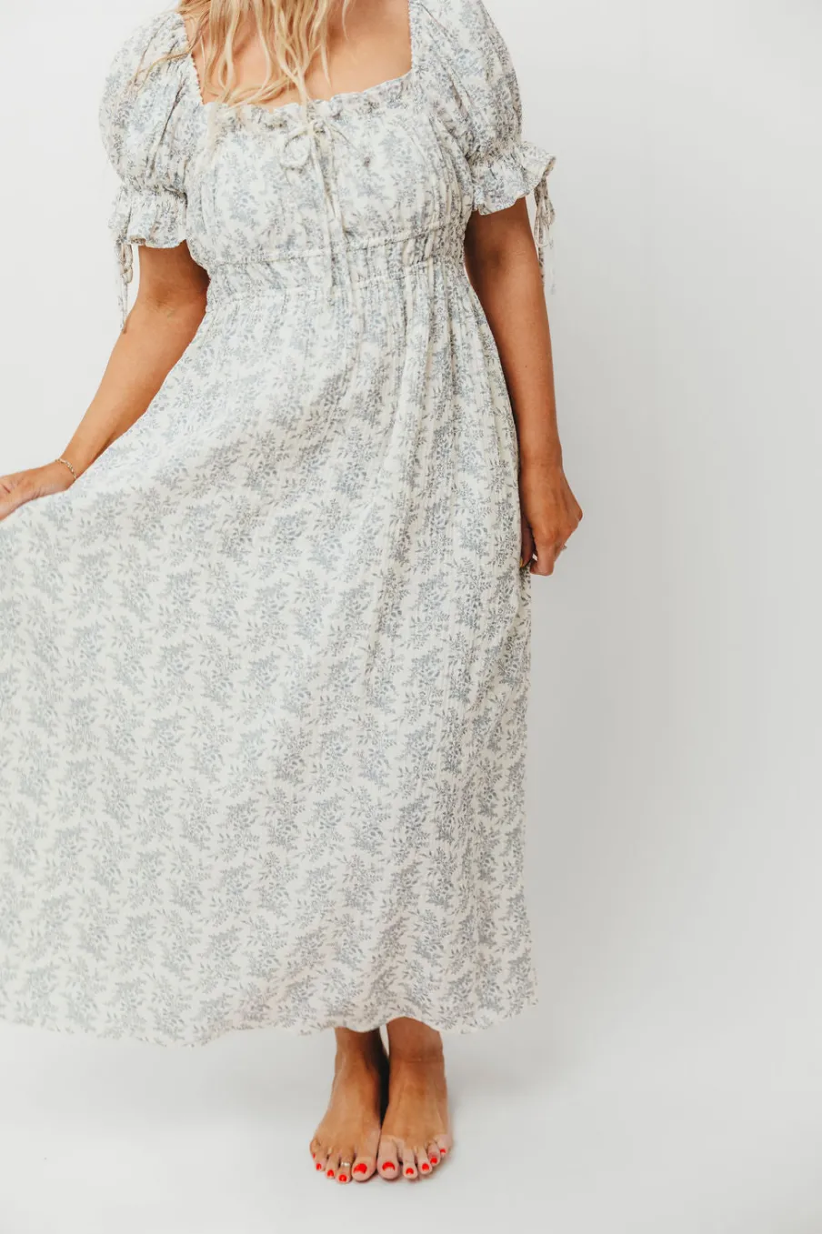 Outlet Worth Collective 100% Cotton Savanna Steppe Dress in Blue- Bump Friendly & Inclusive Si