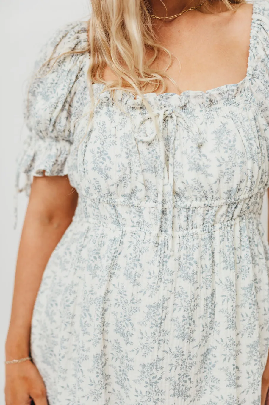 Outlet Worth Collective 100% Cotton Savanna Steppe Dress in Blue- Bump Friendly & Inclusive Si
