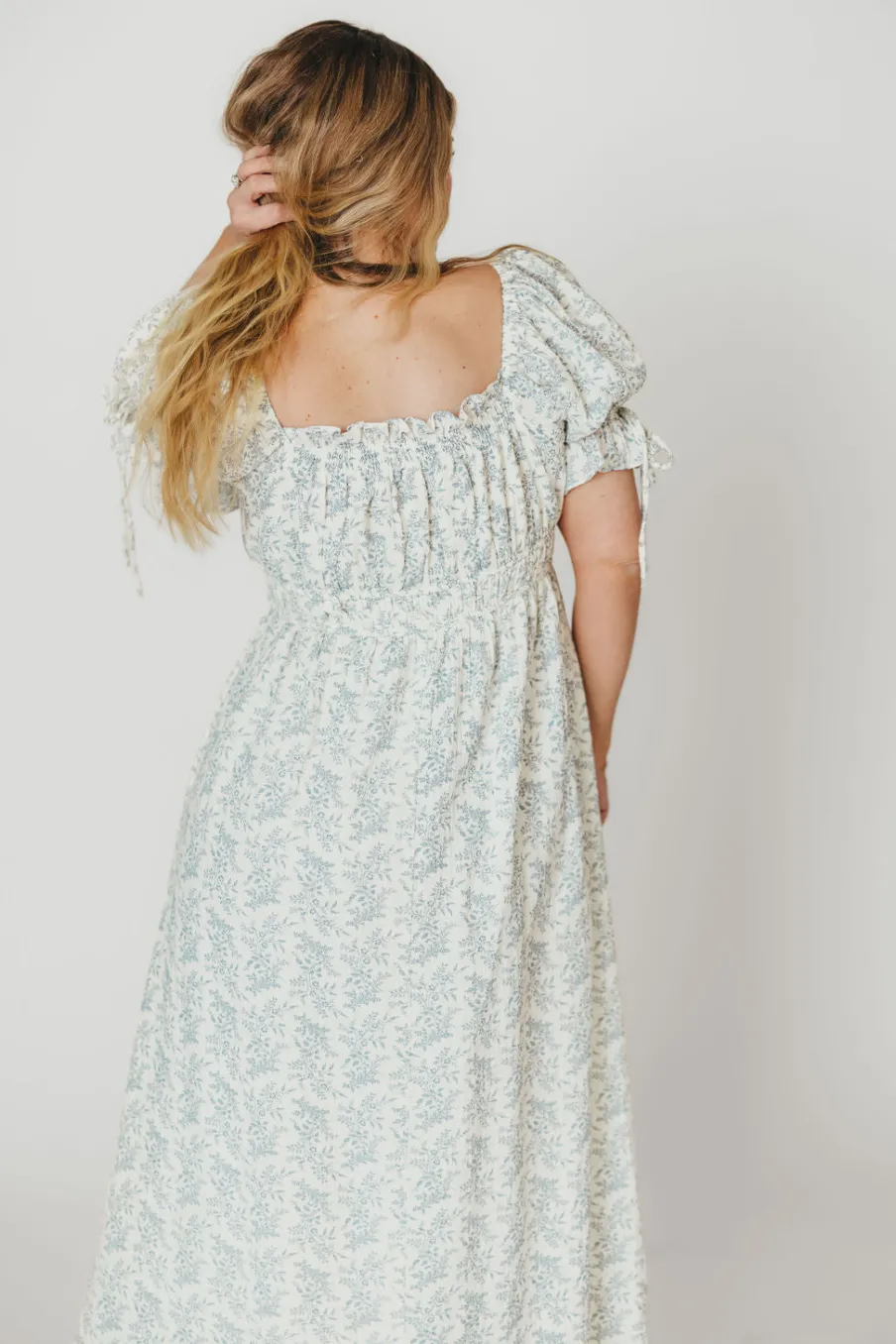 Outlet Worth Collective 100% Cotton Savanna Steppe Dress in Blue- Bump Friendly & Inclusive Si