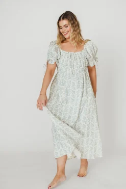 Outlet Worth Collective 100% Cotton Savanna Steppe Dress in Blue- Bump Friendly & Inclusive Si
