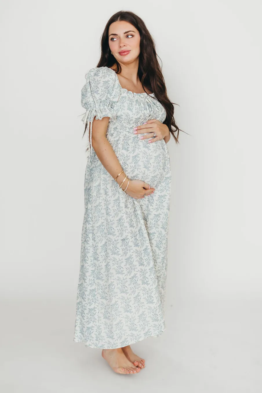 Outlet Worth Collective 100% Cotton Savanna Steppe Dress in Blue- Bump Friendly & Inclusive Si