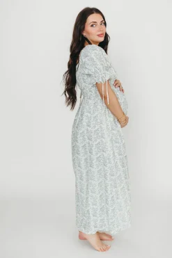 Outlet Worth Collective 100% Cotton Savanna Steppe Dress in Blue- Bump Friendly & Inclusive Si