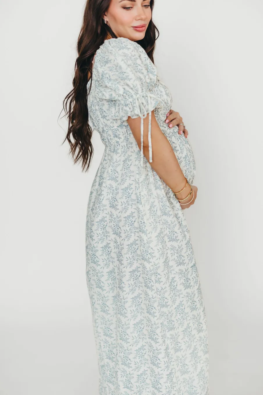 Outlet Worth Collective 100% Cotton Savanna Steppe Dress in Blue- Bump Friendly & Inclusive Si