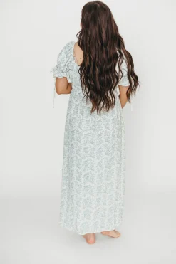 Outlet Worth Collective 100% Cotton Savanna Steppe Dress in Blue- Bump Friendly & Inclusive Si