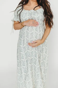 Outlet Worth Collective 100% Cotton Savanna Steppe Dress in Blue- Bump Friendly & Inclusive Si