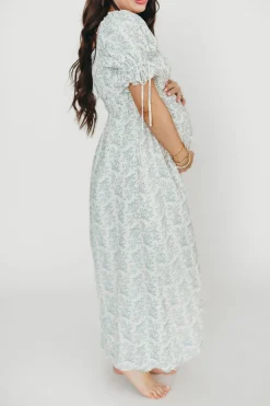 Outlet Worth Collective 100% Cotton Savanna Steppe Dress in Blue- Bump Friendly & Inclusive Si