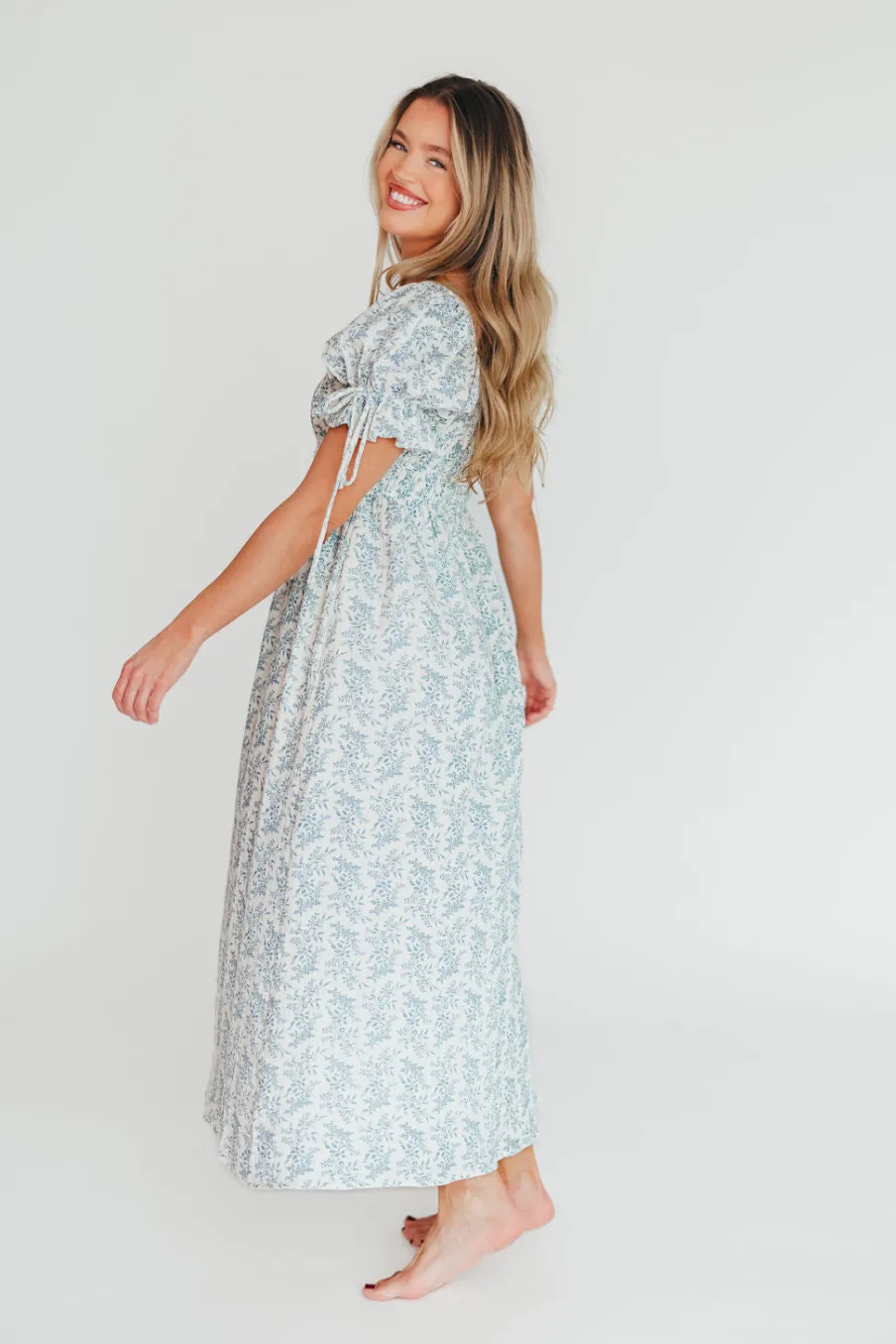 Outlet Worth Collective 100% Cotton Savanna Steppe Dress in Blue- Bump Friendly & Inclusive Si