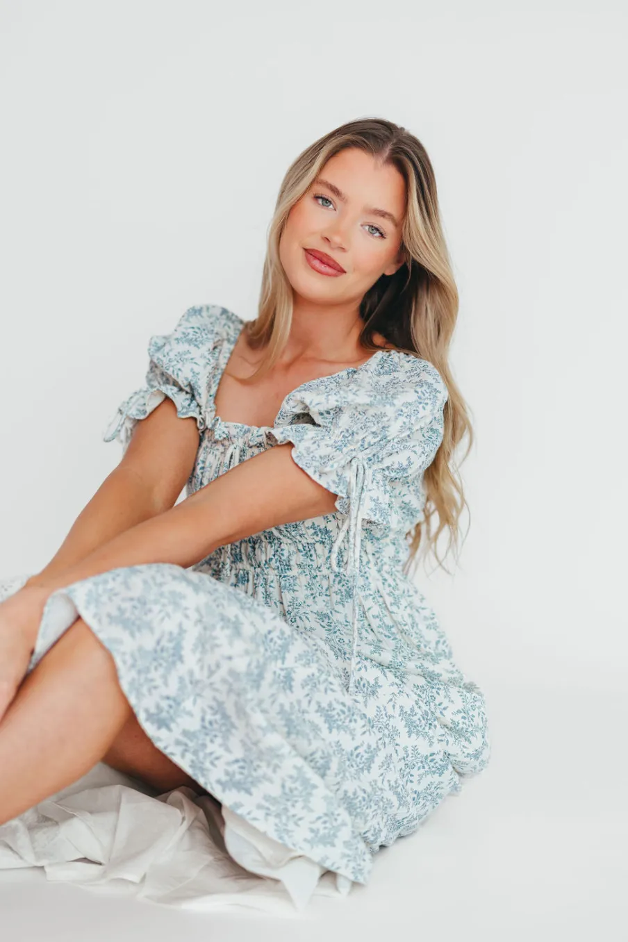 Outlet Worth Collective 100% Cotton Savanna Steppe Dress in Blue- Bump Friendly & Inclusive Si