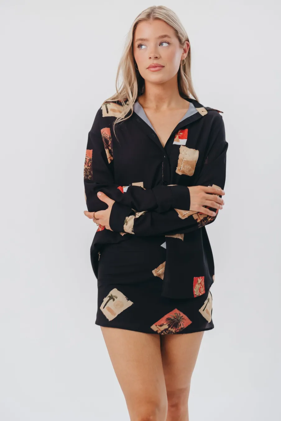 Hot Worth Collective Cozumel Mini Skirt in Black