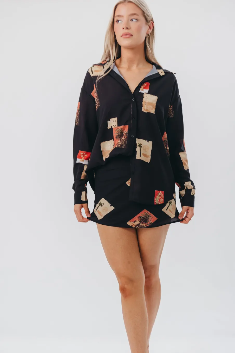 Hot Worth Collective Cozumel Mini Skirt in Black