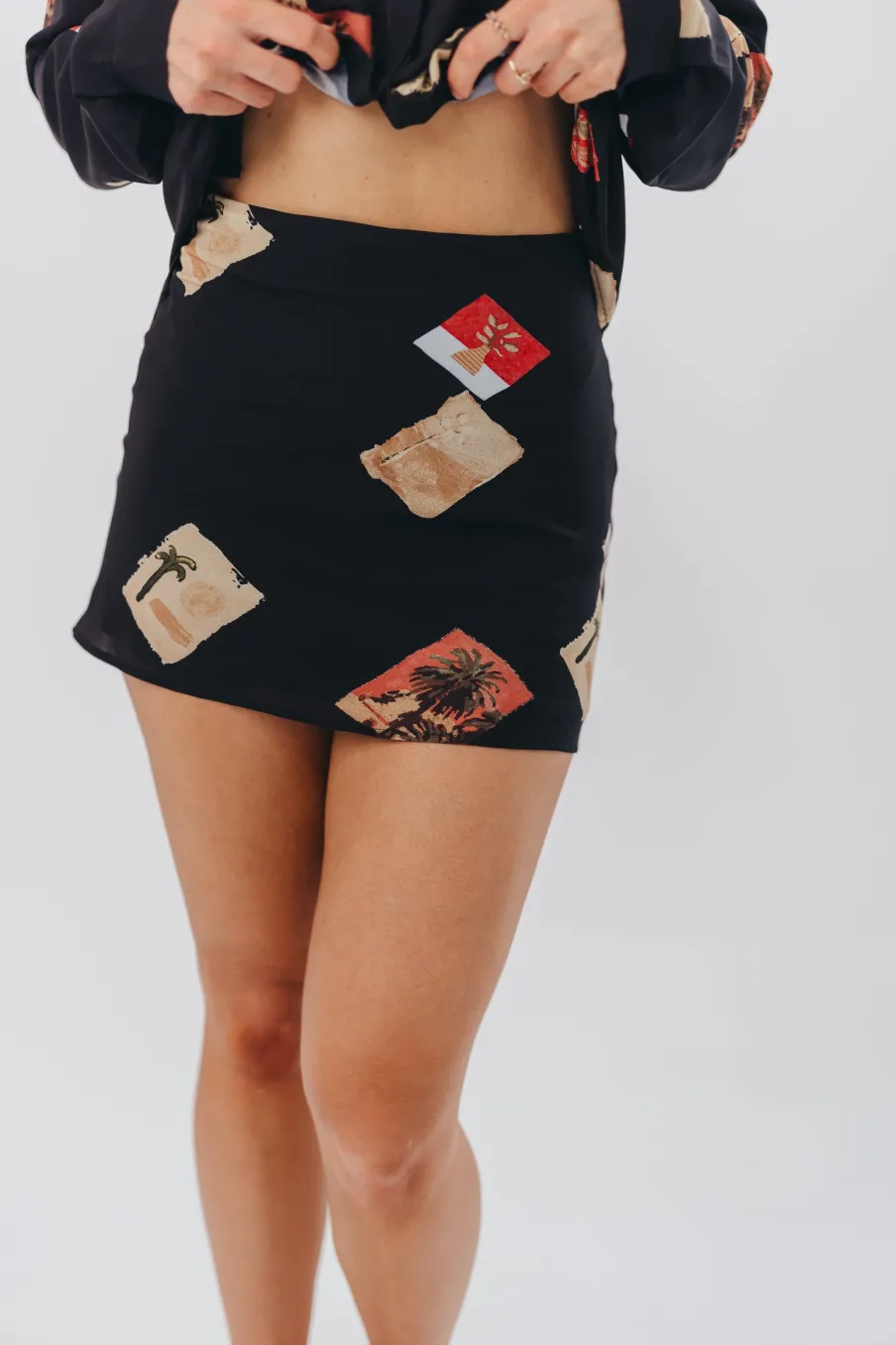 Hot Worth Collective Cozumel Mini Skirt in Black