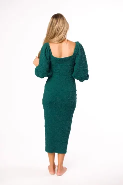 Sale Worth Collective Darcy Square Neck Midi Dress in Teal Green