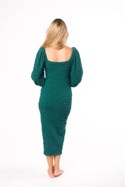 Sale Worth Collective Darcy Square Neck Midi Dress in Teal Green