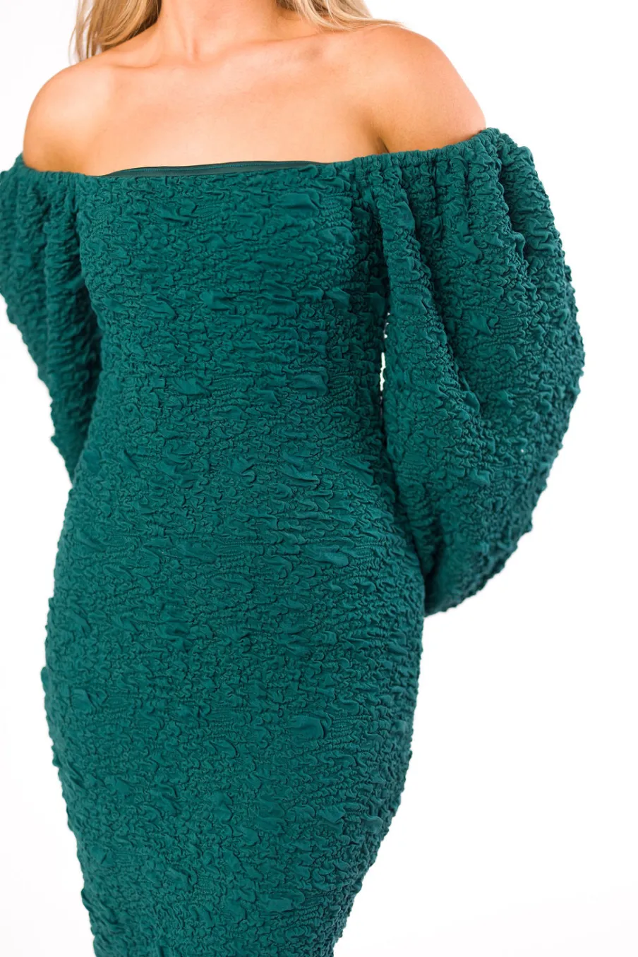 Sale Worth Collective Darcy Square Neck Midi Dress in Teal Green