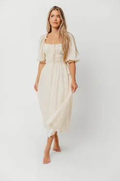 Discount Worth Collective Darling Midi Dress in Cream