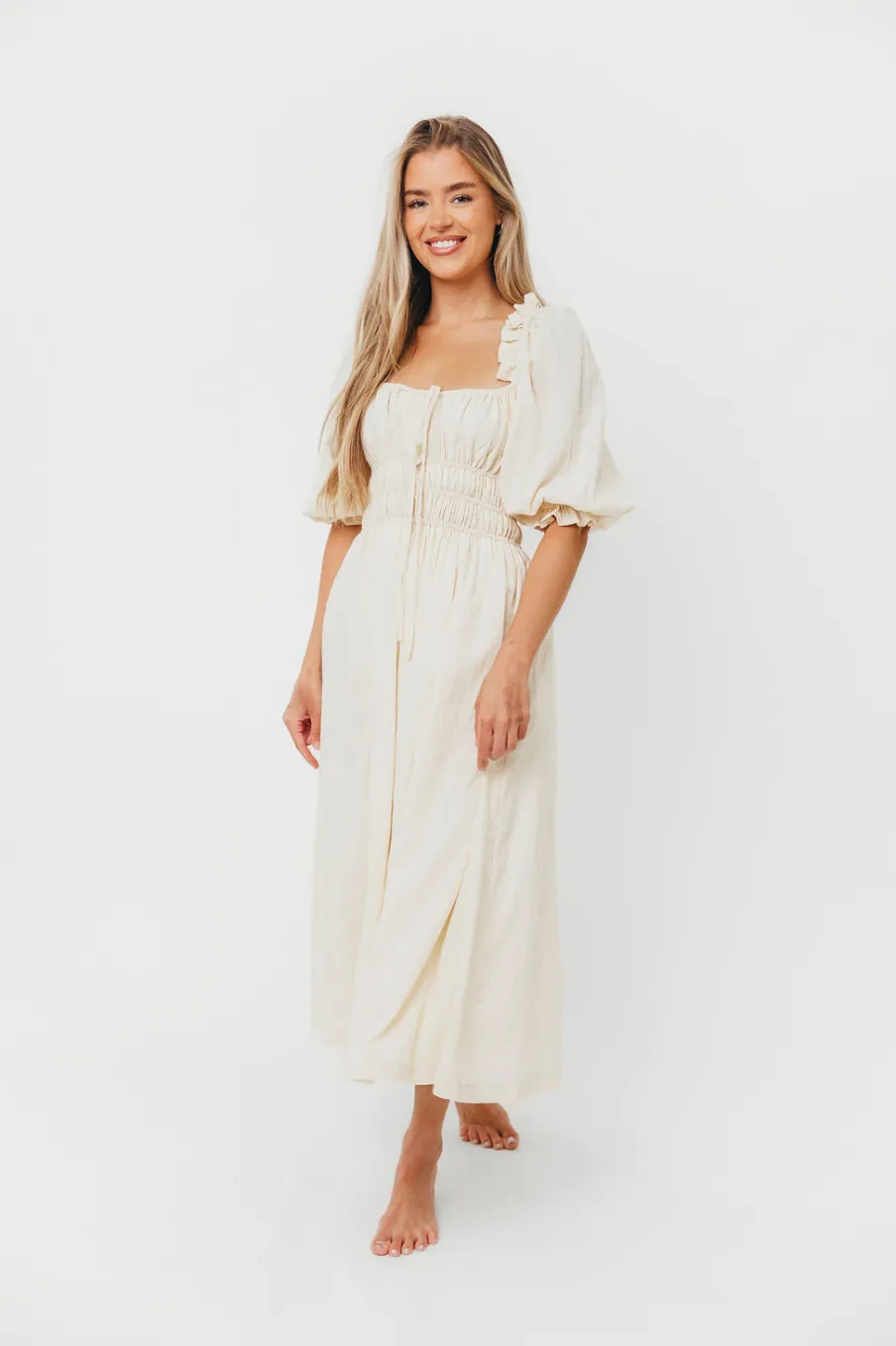 Discount Worth Collective Darling Midi Dress in Cream