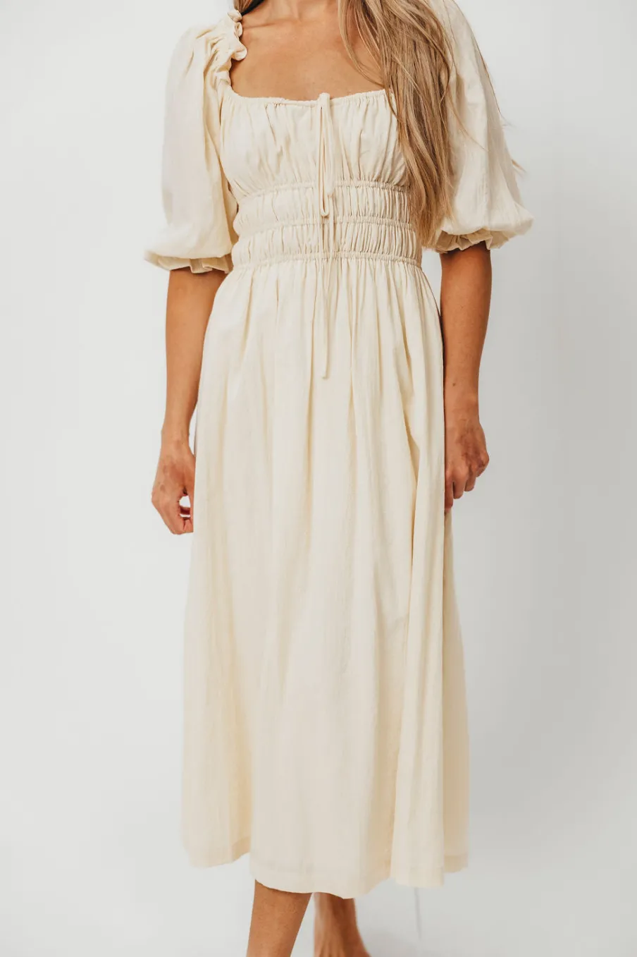 Discount Worth Collective Darling Midi Dress in Cream