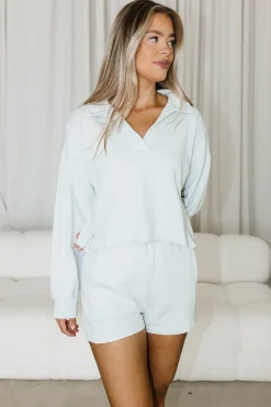Fashion Worth Collective Davis Sweatshirt & Shorts Set in Ice Flow