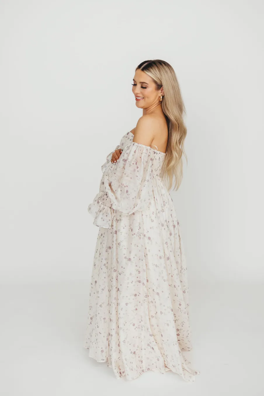 Clearance Worth Collective Dear Lily Maxi Dress in Lilac - Bump Friendly