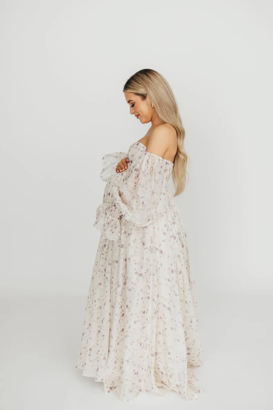 Clearance Worth Collective Dear Lily Maxi Dress in Lilac - Bump Friendly