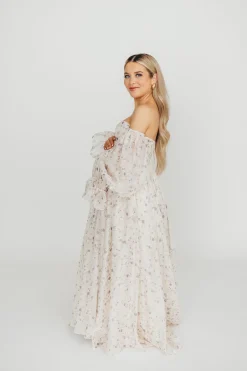 Clearance Worth Collective Dear Lily Maxi Dress in Lilac - Bump Friendly