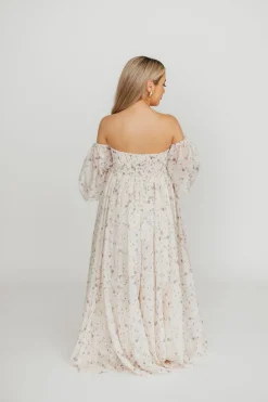 Clearance Worth Collective Dear Lily Maxi Dress in Lilac - Bump Friendly