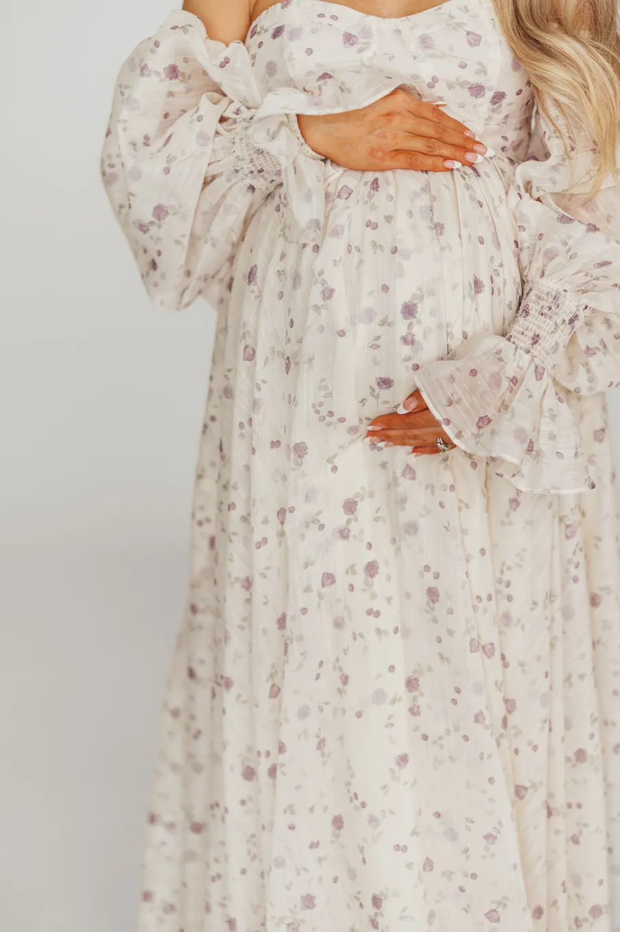 Clearance Worth Collective Dear Lily Maxi Dress in Lilac - Bump Friendly