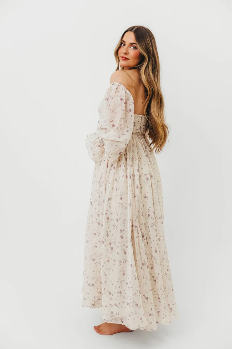 Clearance Worth Collective Dear Lily Maxi Dress in Lilac - Bump Friendly