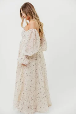 Clearance Worth Collective Dear Lily Maxi Dress in Lilac - Bump Friendly