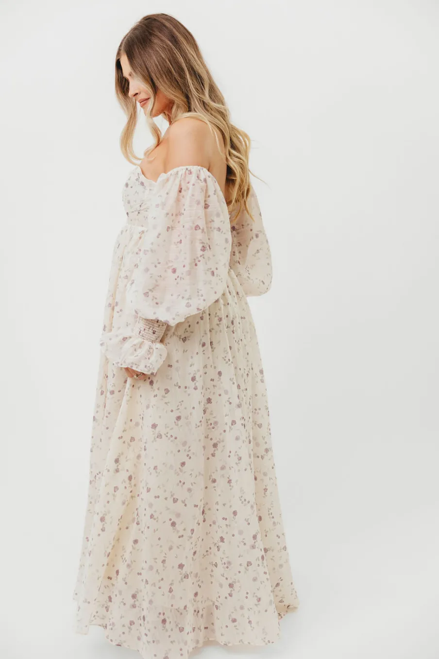 Clearance Worth Collective Dear Lily Maxi Dress in Lilac - Bump Friendly