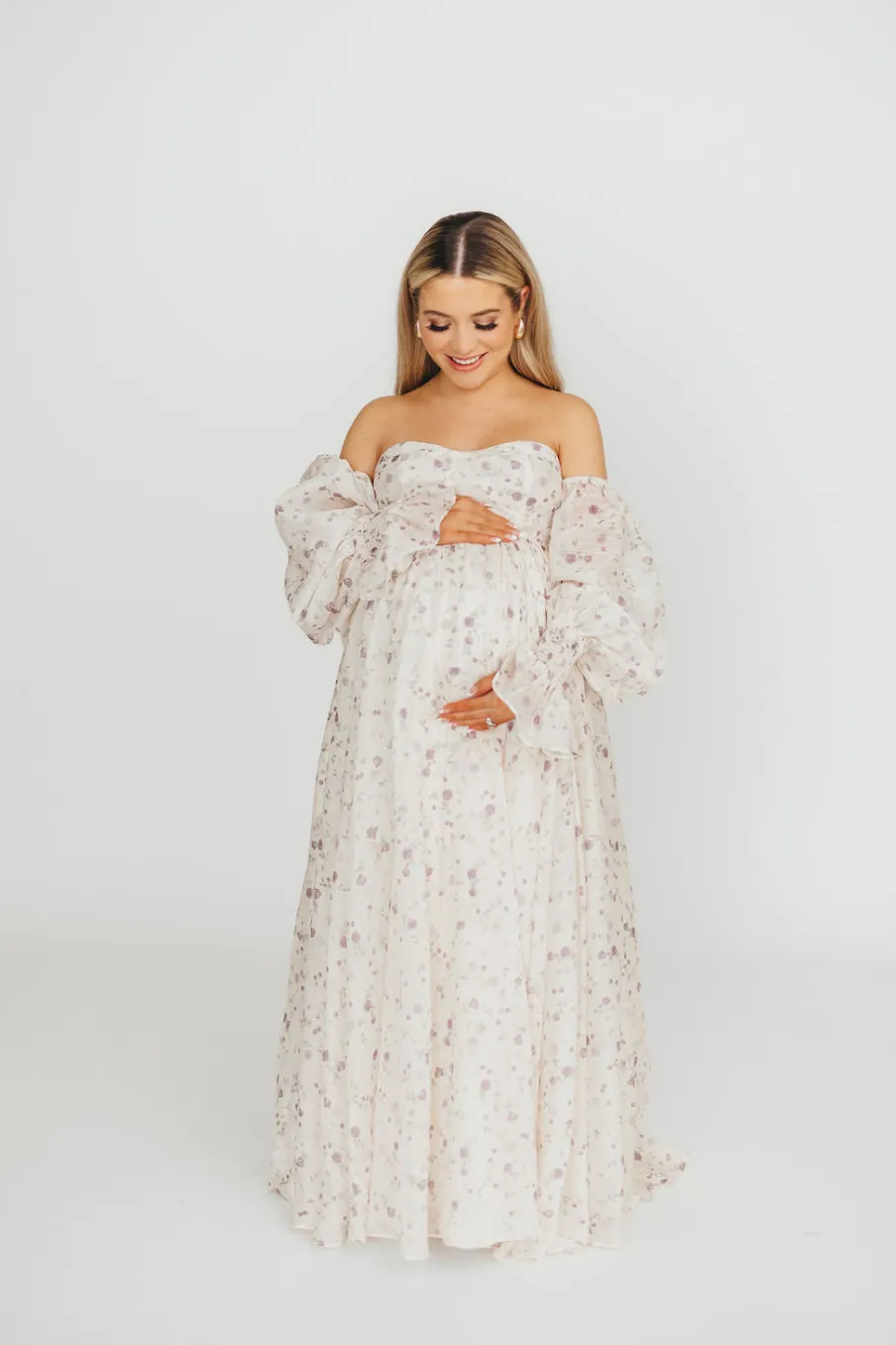 Clearance Worth Collective Dear Lily Maxi Dress in Lilac - Bump Friendly