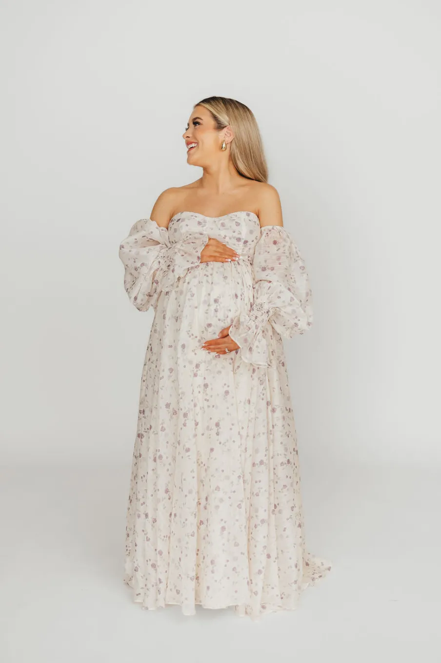 Clearance Worth Collective Dear Lily Maxi Dress in Lilac - Bump Friendly