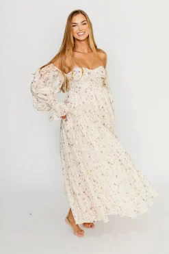 Clearance Worth Collective Dear Lily Maxi Dress in Lilac - Bump Friendly