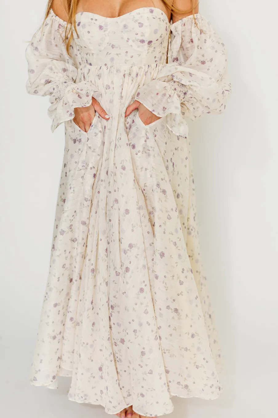 Clearance Worth Collective Dear Lily Maxi Dress in Lilac - Bump Friendly