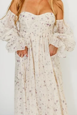 Clearance Worth Collective Dear Lily Maxi Dress in Lilac - Bump Friendly
