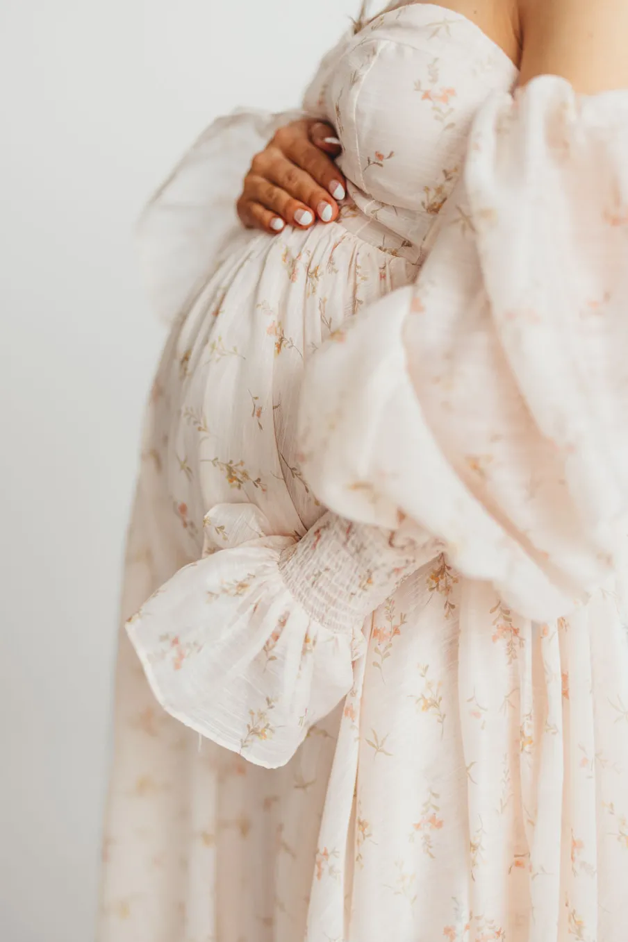 Clearance Worth Collective Delilah Maxi Dress with Train in Peach - Bump Friendly (XS-3XL)