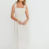 Sale Worth Collective Demi Ruffle Midi Dress in Ecru