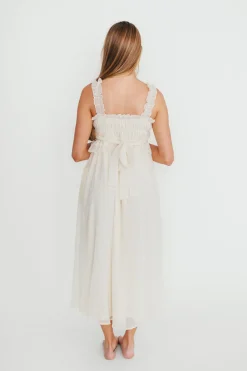 Sale Worth Collective Demi Ruffle Midi Dress in Ecru
