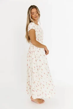 Best Worth Collective Denise 100% Cotton Smocked Maxi Dress with Piecing and Strappy Back in