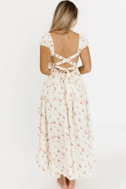 Best Worth Collective Denise 100% Cotton Smocked Maxi Dress with Piecing and Strappy Back in