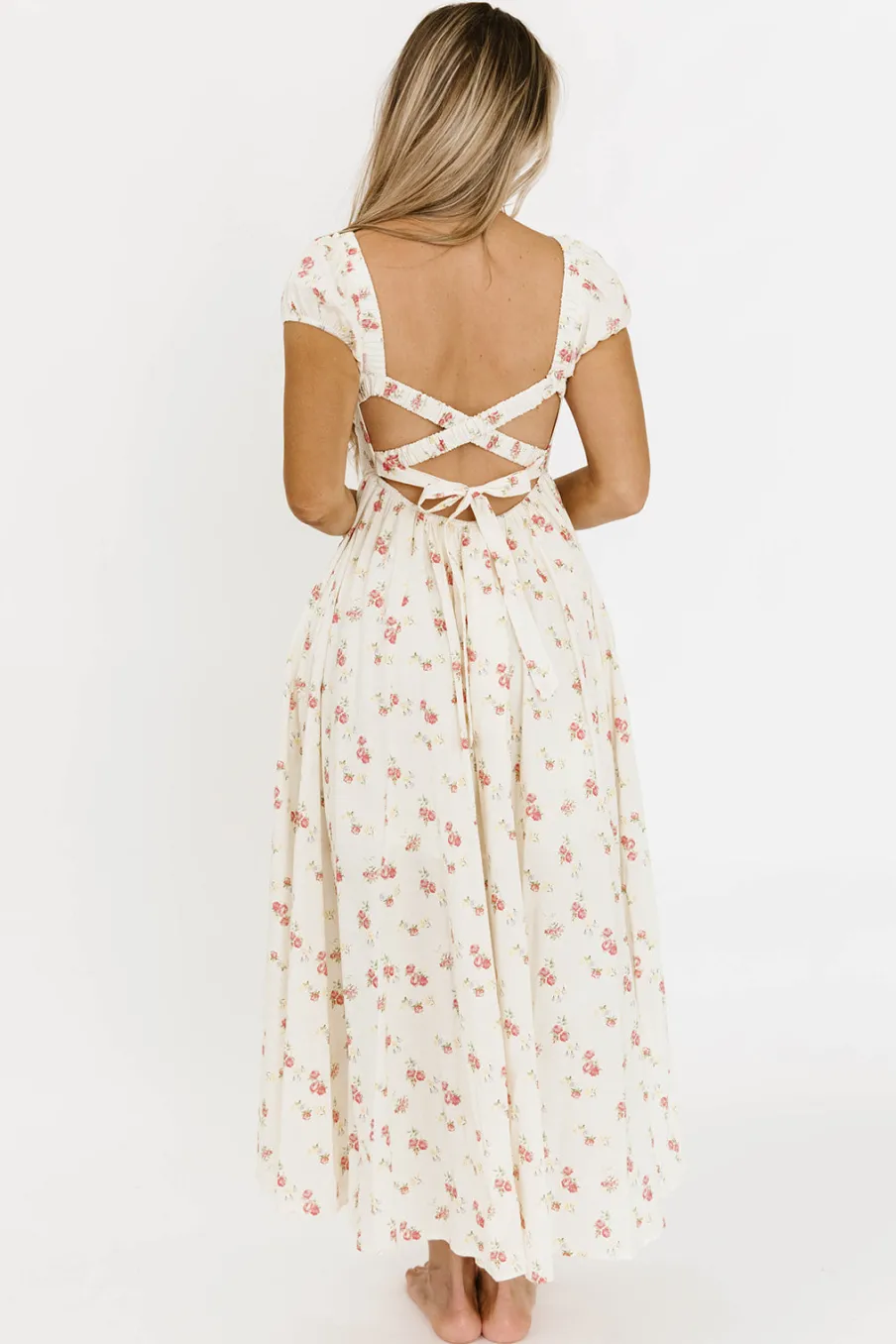 Best Worth Collective Denise 100% Cotton Smocked Maxi Dress with Piecing and Strappy Back in