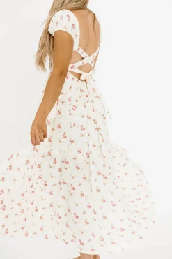 Best Worth Collective Denise 100% Cotton Smocked Maxi Dress with Piecing and Strappy Back in