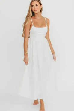 Clearance Worth Collective Dorit Everyday Elegance Stretch Top Maxi Dress in White