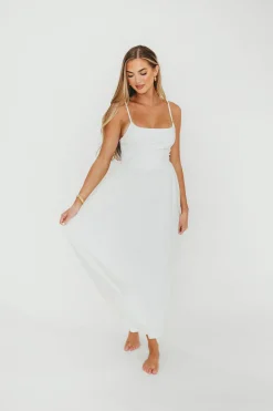 Clearance Worth Collective Dorit Everyday Elegance Stretch Top Maxi Dress in White